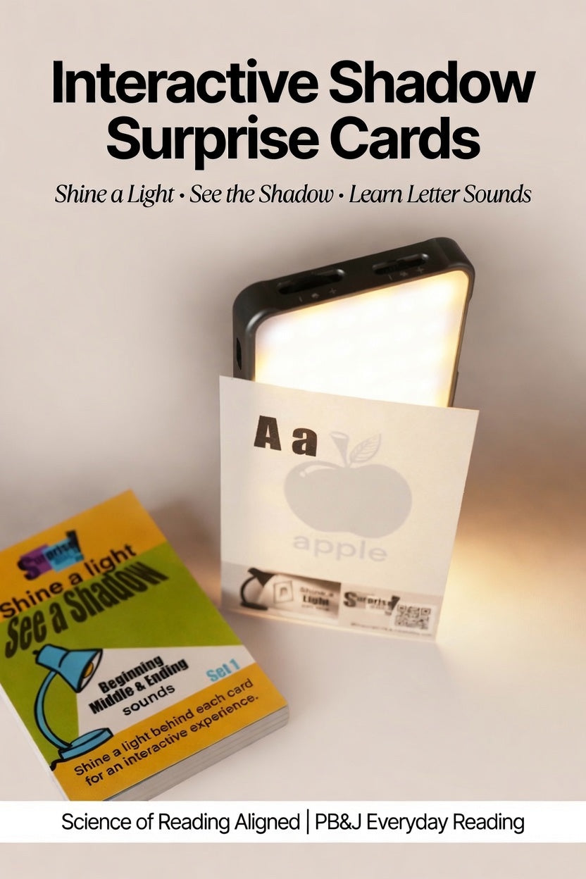 Shadow Card Phonics Cards.  stack of cards and Aa apple beginning sound shadow card.