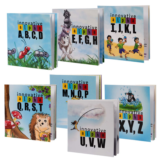 7 Book Alphabet Series : Reading Education built on the science of reading : phonemic awareness,  letter recognition, phonics, context, and comprehension